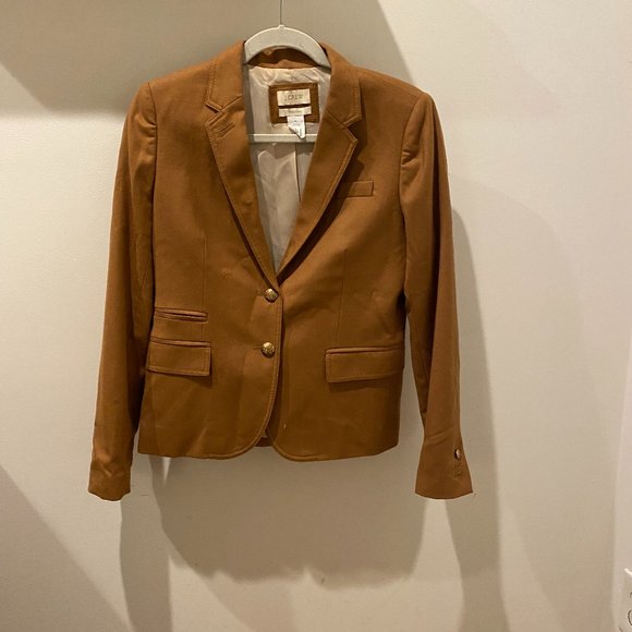 J Crew Schoolboy Camel Wool Double Gold Button Blazer - Picture 4 of 9